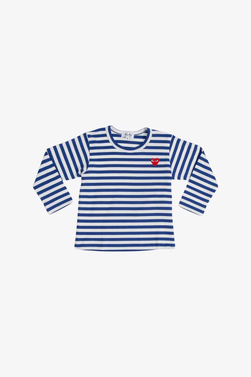 Kids Long Sleeve T-Shirt CDG PLAY Red Emblem – Blue | Centre Commercial
